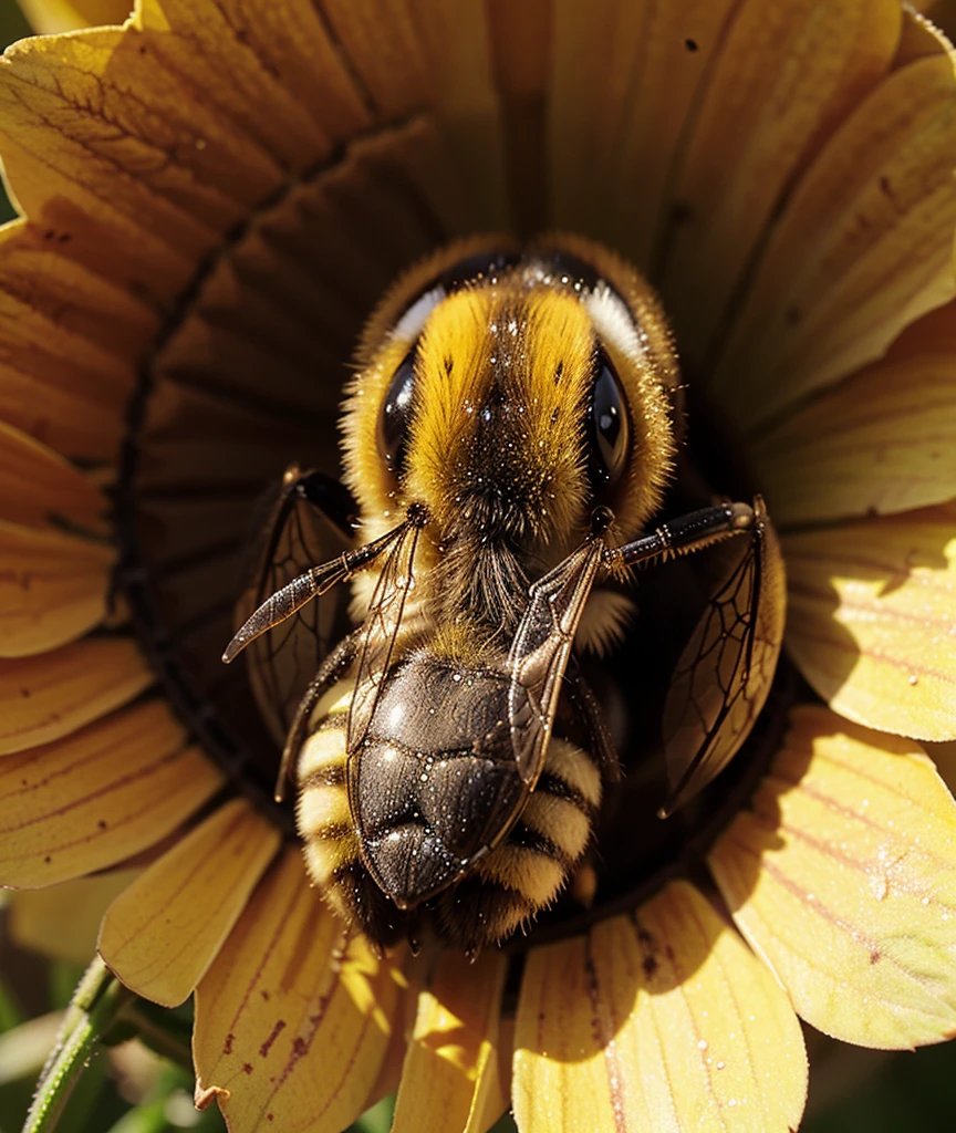 An image of a bee&#39;s face 