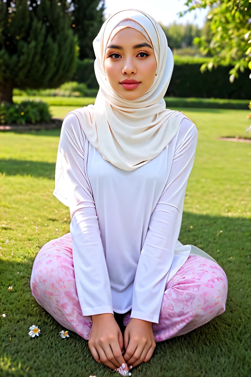 Hijab in the flowering carpet