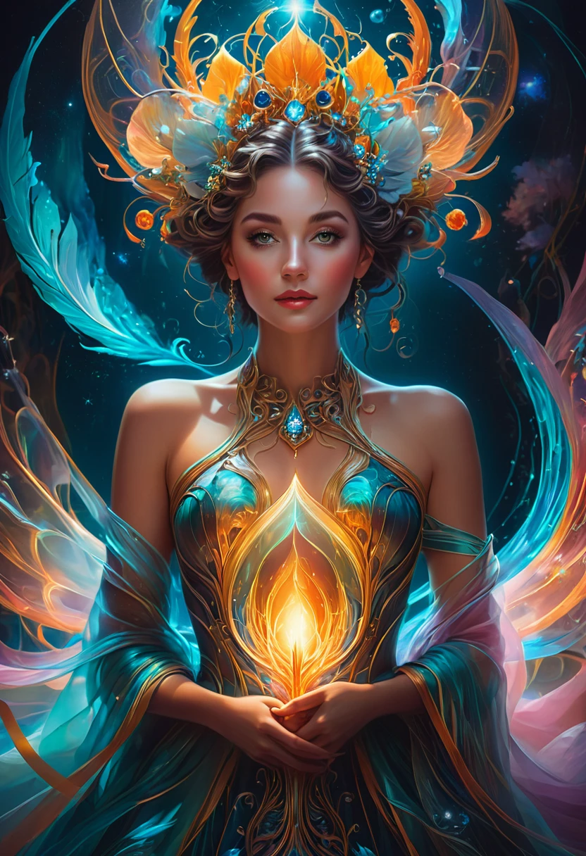 Evening Dress, theater, by Peter Mohrbacher and Brandon Woelfel, best quality, masterpiece, very aesthetic, perfect composition, intricate details, ultra-detailed