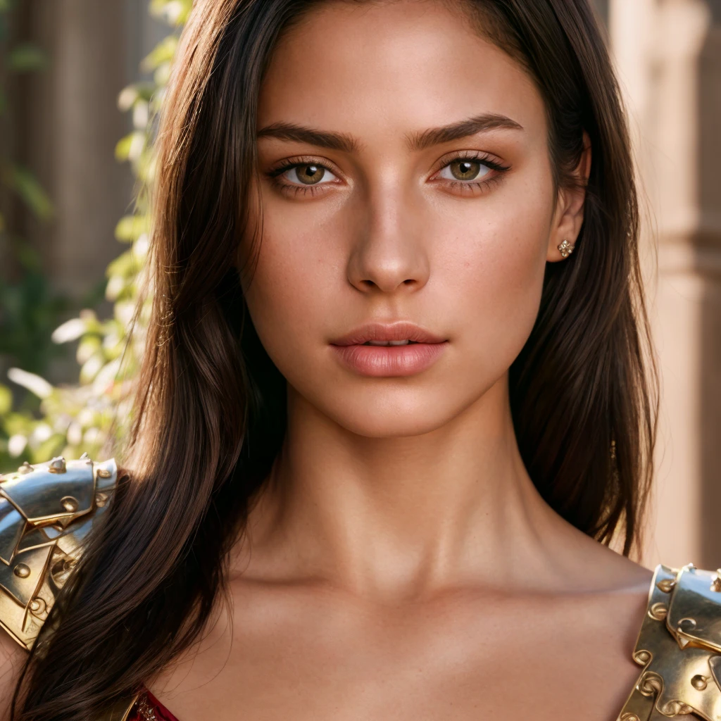 angel, armor gold (masterpiece, best quality, high resolution:1.4), 1girl, angel, skin pores texture, Hair black, HD , Photography, movie, cinematic, full Body, Realistic, (8k, RAW photo, best quality, masterpiece:1.2), (realistic, photo-realistic:1.33), best quality, detailed eyes black, cute,natural lighting, depth of field, film grain, wrinkled skin, sharp, detailed and realistic portrait of a woman ,thick lips (freckles:0.5)