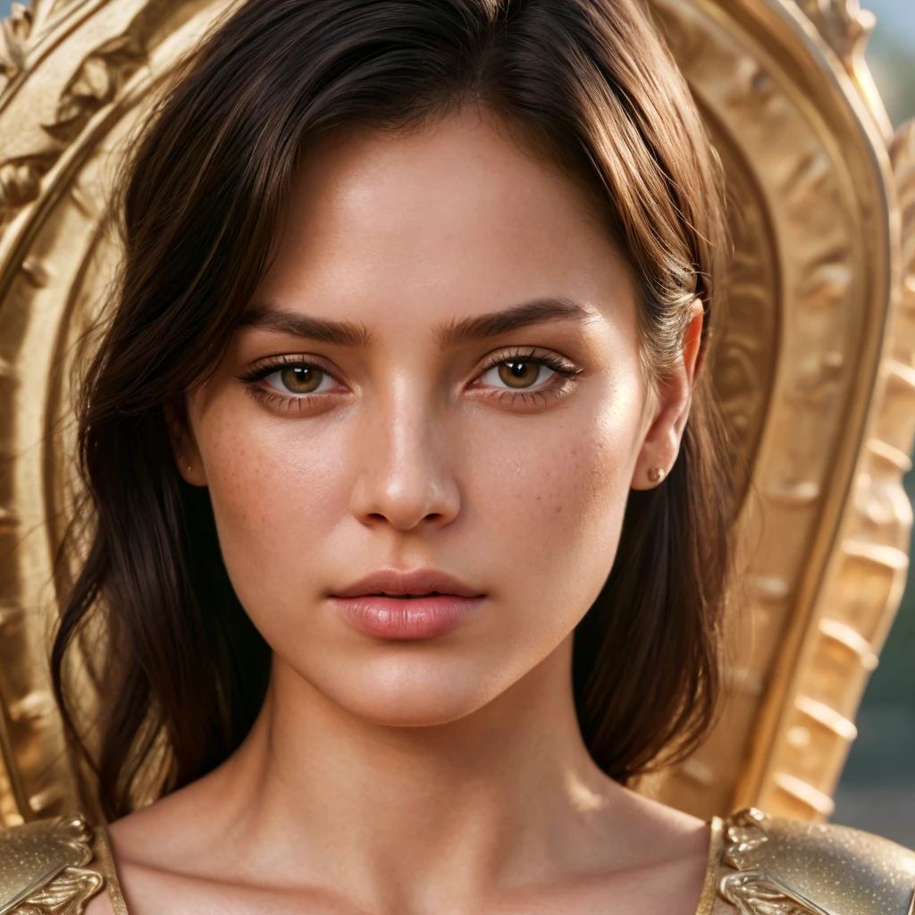 angel, armor gold (masterpiece, best quality, high resolution:1.4), 1girl, angel, skin pores texture, Hair black, HD , Photography, movie, cinematic, full Body, Realistic, (8k, RAW photo, best quality, masterpiece:1.2), (realistic, photo-realistic:1.33), best quality, detailed eyes black, cute,natural lighting, depth of field, film grain, wrinkled skin, sharp, detailed and realistic portrait of a woman ,thick lips (freckles:0.5)
