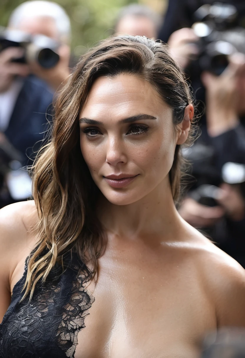 high quality Erotic photograph , ( GaGalGadot elixolsen, ultra detailed skin texture, hot model ) celebrity erotic photograph , nude ,tall figure , erotic photoshoot , fit muscular figure , exhausted look, shiny sweaty skin, seductive expression , on vacation outdoor resthouse background wet hair, celebrity, female, woman, hollywood actress, , erotic angle , fleshy muscular woman , ( depth of field, insanely detailed skin texture, hyper detailed features )