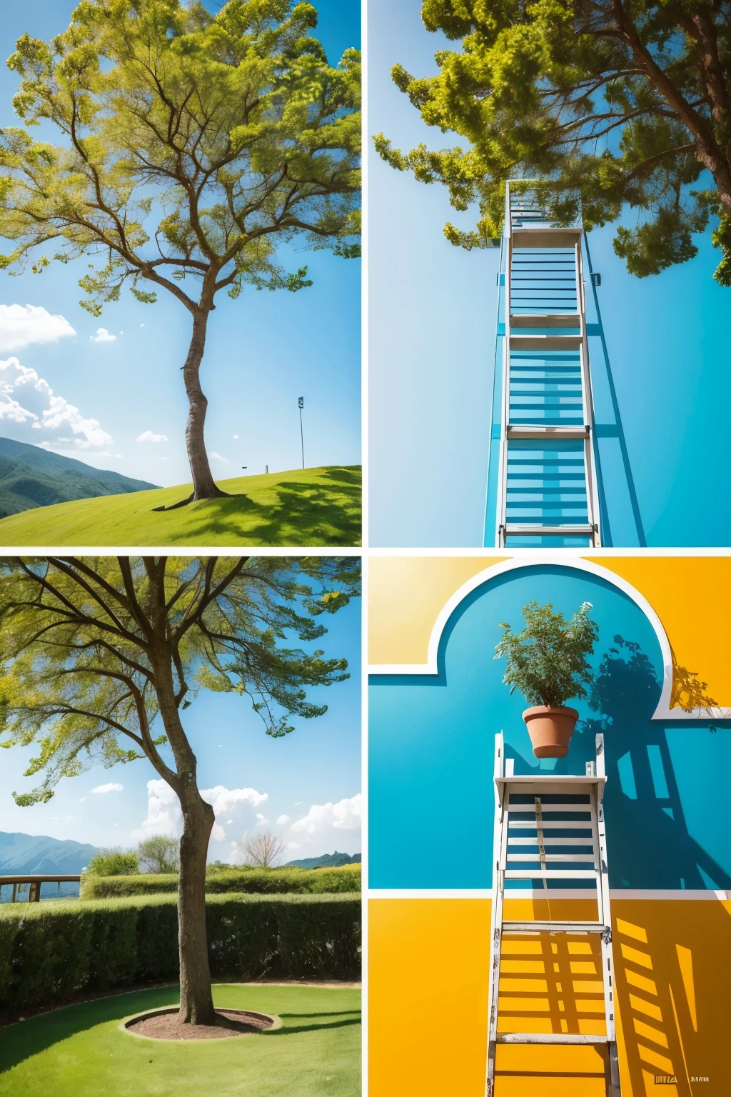 Create a profile picture for a personal development channel. The image should convey a sense of growth, positivity and transformation. Use vibrant, harmonious colors that evoke energy and motivation, como azul, green and yellow. En el centro de la imagen, include a symbol or icon that represents personal growth, like a growing tree, a flower blooming or a ladder rising to the sky. The background should be subtle, maybe a smooth gradient, so as not to distract from the central icon. If possible, include the channel name in a stylish, modern font, positioned in a balanced way in the image. Make sure all elements are well integrated and the final image is clear and attractive, suitable to be used as a profile photo on various social media platforms.