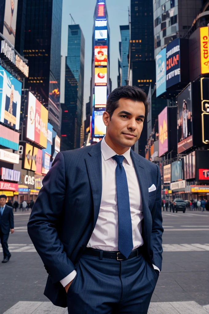 A businessman in timesquare 