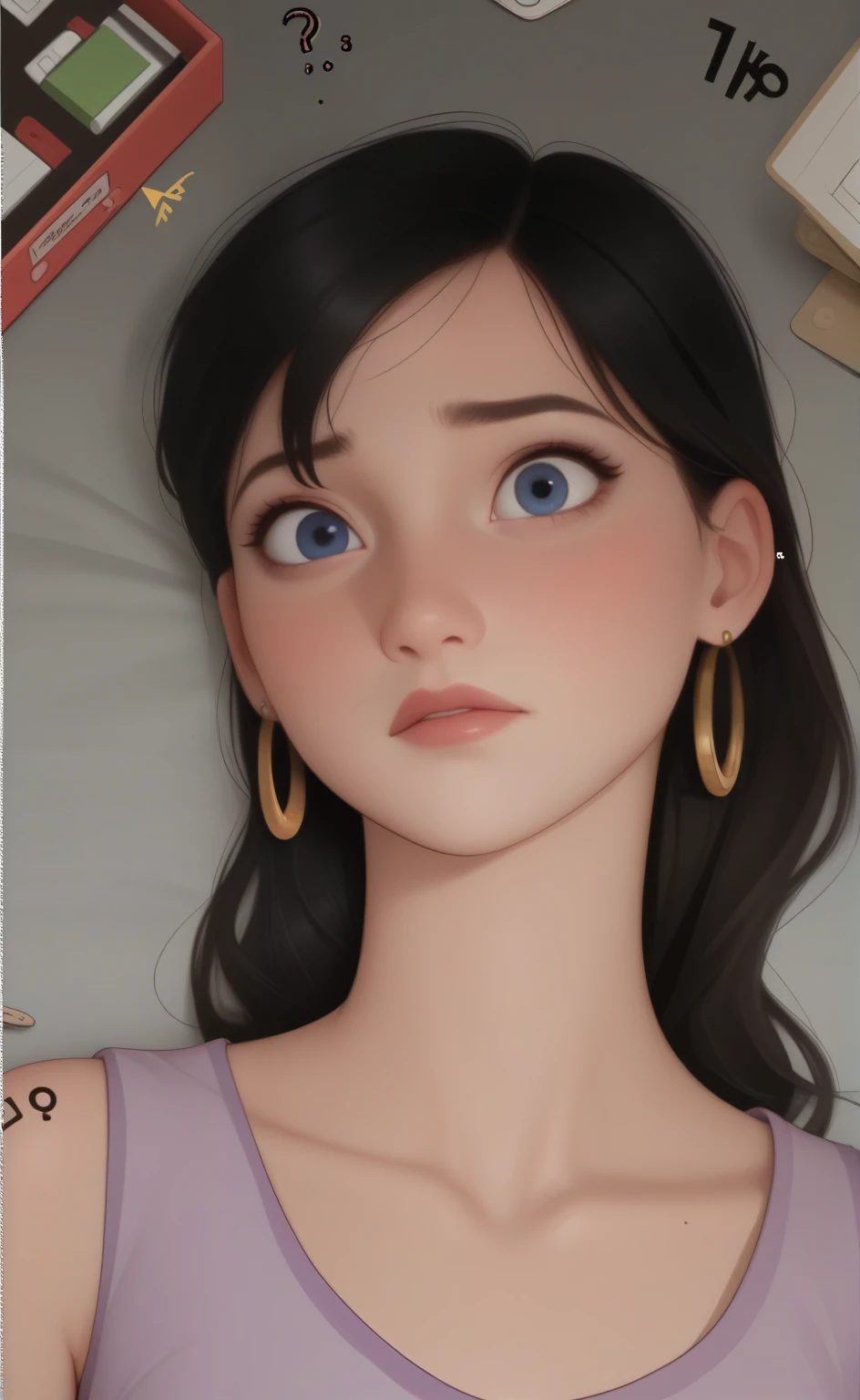 punctuation_9, punctuation_8_High above, punctuation_8, 1 girl, sheen, Cao Cao_resolution, detailded, portraite, shining skin, multicolor, ,disney pixar style