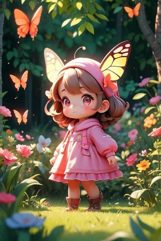 One day, while playing in the garden, Klarinha spotted a vibrantly colored butterfly that she had never seen before. The butterfly flew towards the dense forest behind his house, and Klarinha, taken by curiosity, decide to follow her.
