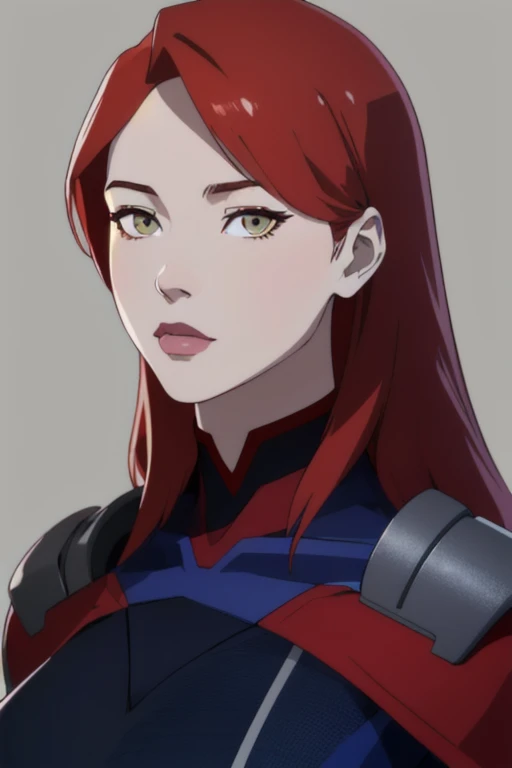 (ultra realistic,32k, masterpiece:1.2),(high detailed skin:1.1),( 8k uhd, dslr, high quality:1.1),
Miss_Martian_2020_YJ, (amber eyes:0.9),shoulder-length red hair,, , (huge breast:1.1),
(looking at viewer, portrait:1.1),,(upper body:1.1),
,(glowwave:1.1), blank background