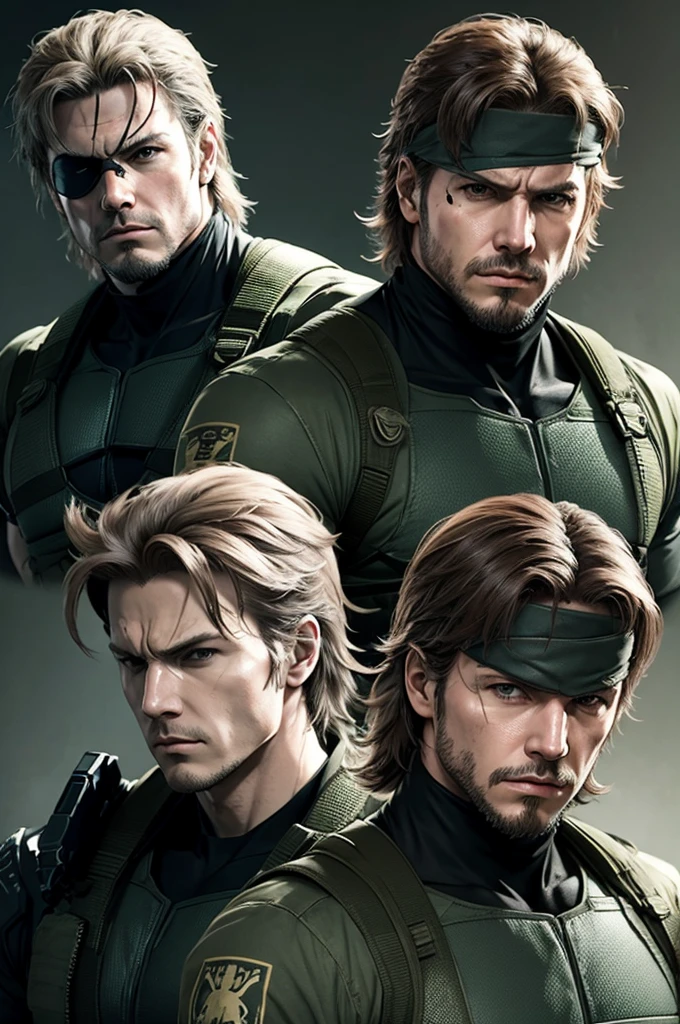 Metal gear solid snake in the style of 80s anime
