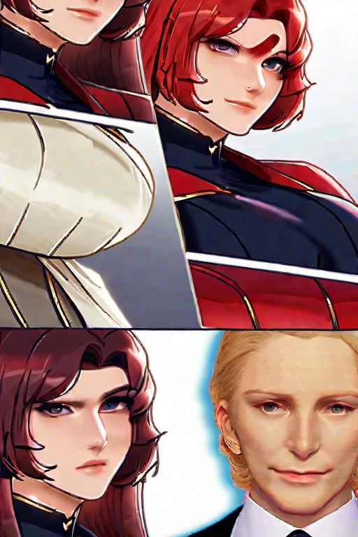 ((Лучшее качество)), ((шедевр)), (подробный), red-haired beauty with huge breasts