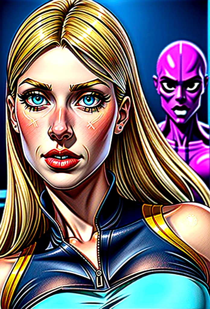 (masterpiece), best quality, expressive eyes, perfect face, female machine, devil, robot, metalic skin, full body