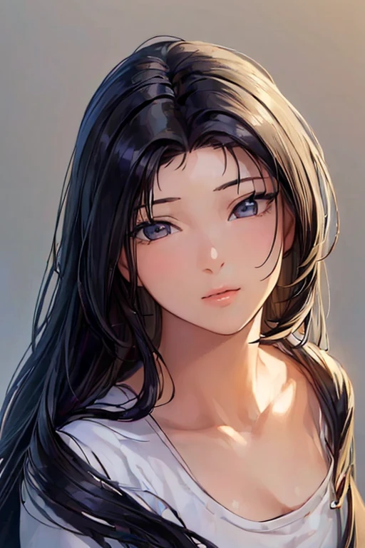 (masterpiece, high quality, lifelike, Ultra realistic, Remarkably high quality, photorealistic:1.5), Anime Girl with Black Long Hair minimalist logo design bright colors, high quality, extreme quality, super detailed 