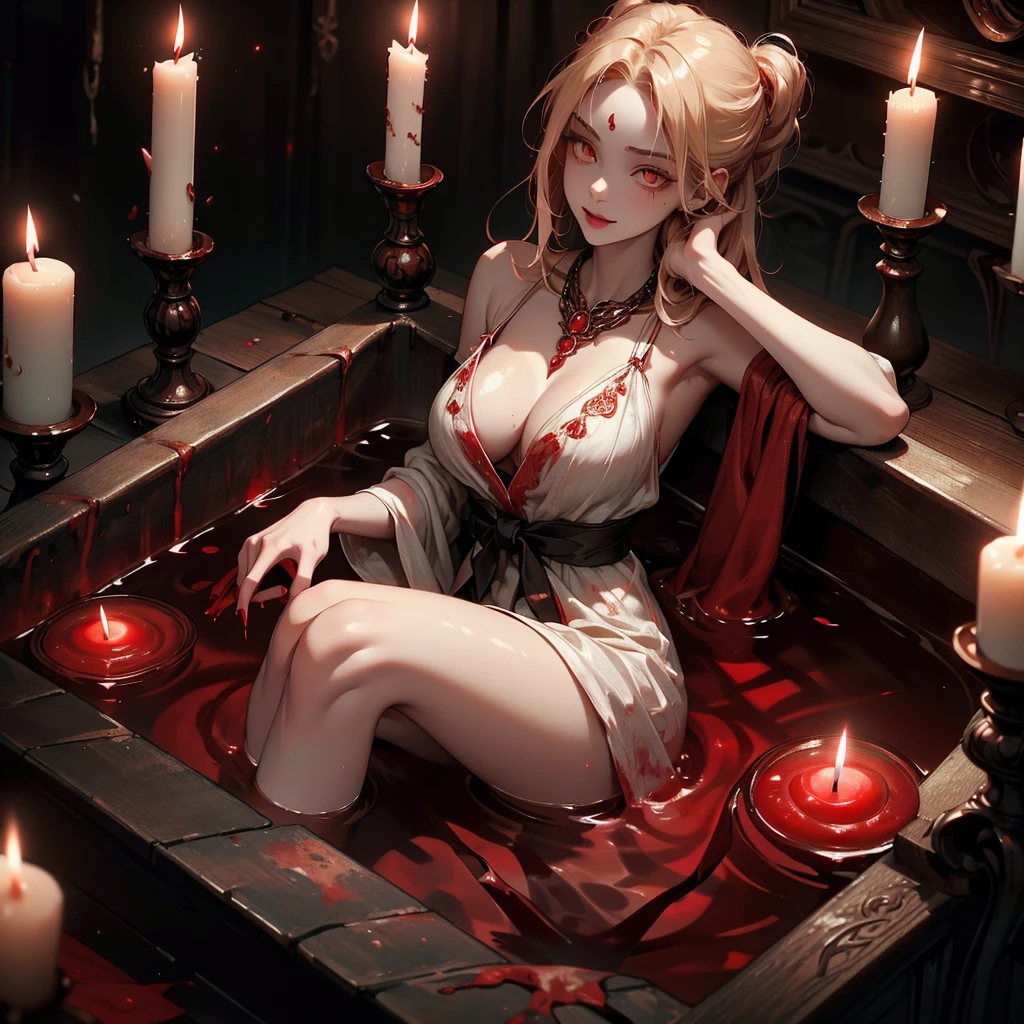 a blond、Braids、The wax of the red candle drips on the body、Super beautiful glowing eyes、Girl hanging from the ceiling with her arms tied by a rough rope、perspiring、Ropes tied her body、a wet body、Rough rope that cuts into the crotch、A large amount of fluid flows out of the ??????、Torn bra、Wet white underwear、One leg is suspended above with a rough rope、tied up with ropes、Strongly tied up、Hands tied、legs hanging in shackles、The crotch is wide open、
(8K, Raw photography, Top image quality, masterpiece: 1.4), The ultra -The high-definition, (realisitic, Photorealsitic: 1.48), best qualtiy,tmasterpiece,超A high resolution,(realisticlying:1.4),RAW photogr,1girll,Shoulder,in the darkness nigth,Deep shading,low tune,cold light