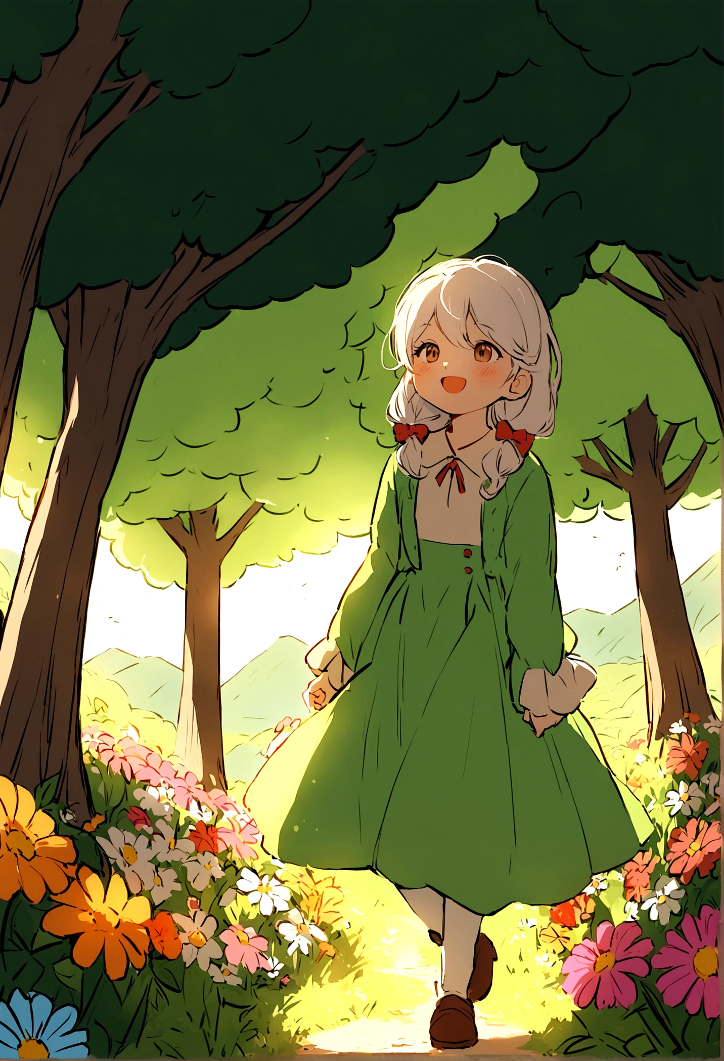 Once upon a time, in a small town surrounded by green mountains, a six year old called Klarinha.
Your brown eyes, sparkled with curiosity and her radiant smile lit up any place she went.. Klarinha loved exploring nature, running through flower fields and climbing the tallest trees.