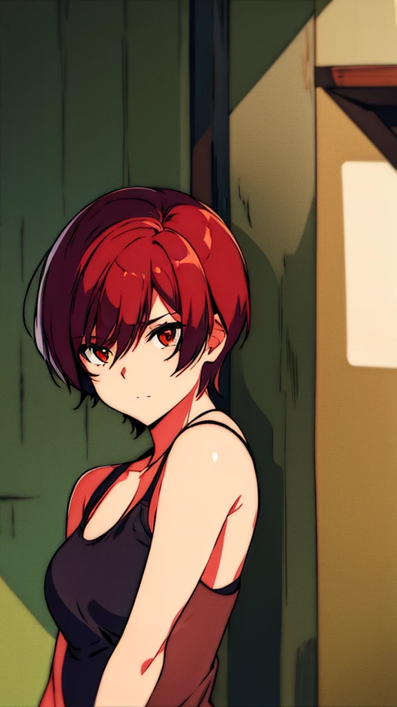 Girl with short red hair covered in bruises