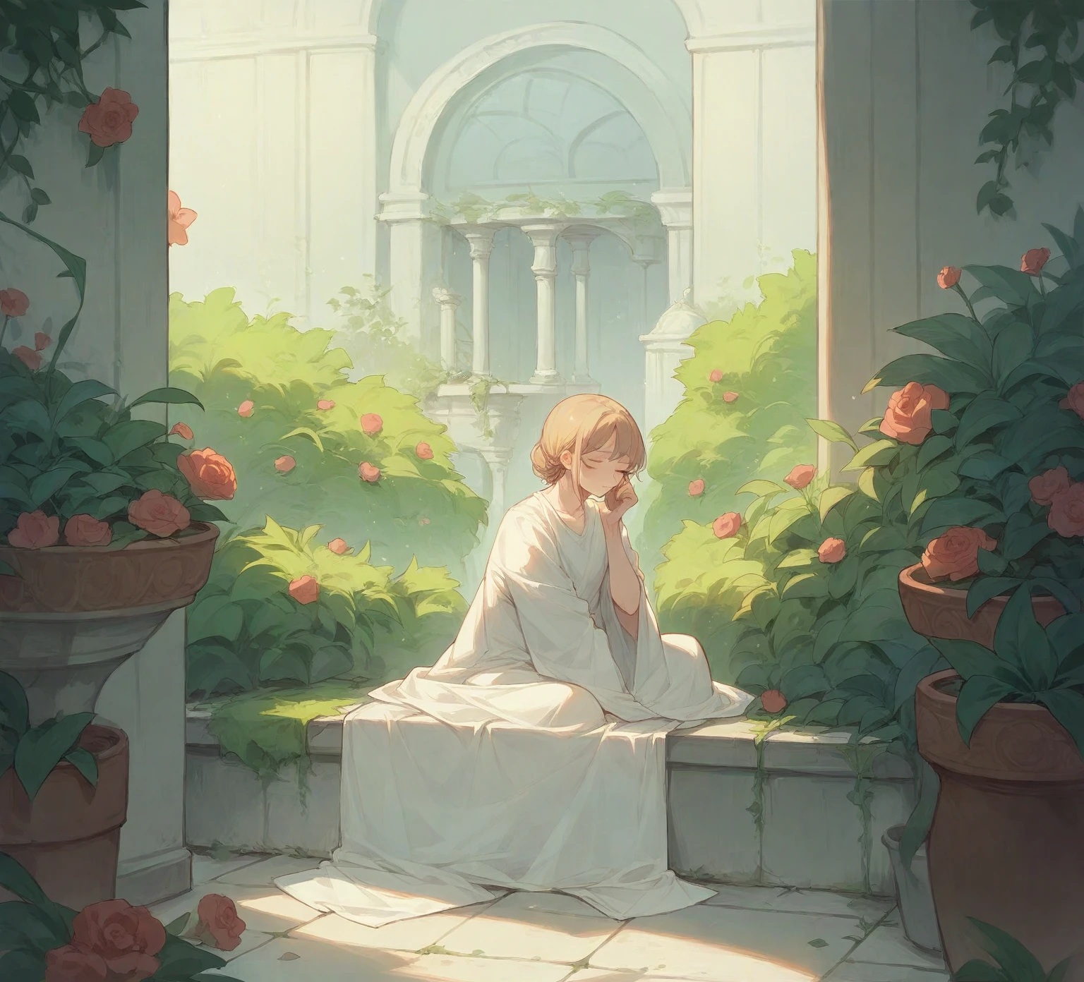 Sitting in the garden
