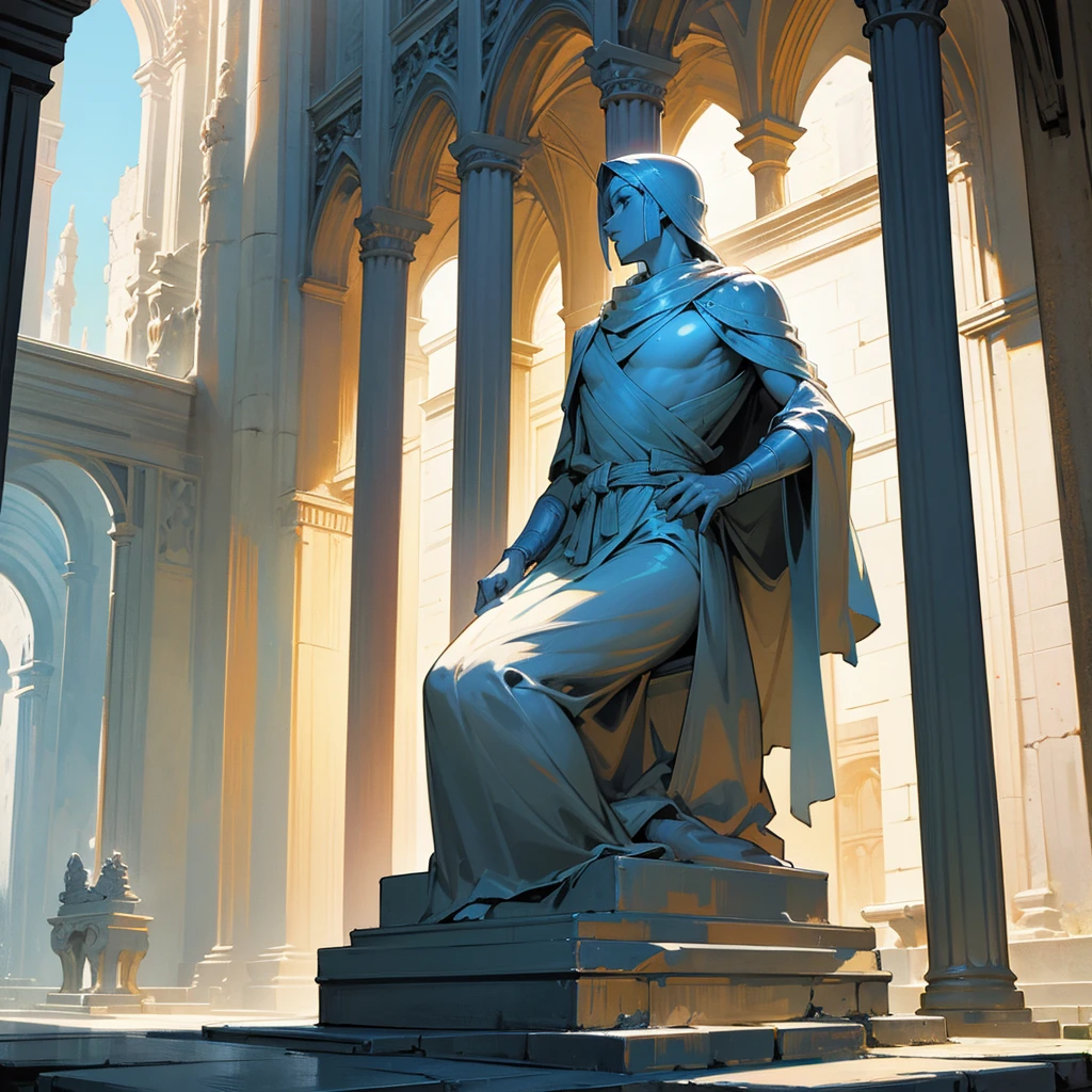 Magestic Statue made of Mithril, ruins, under the surface, male