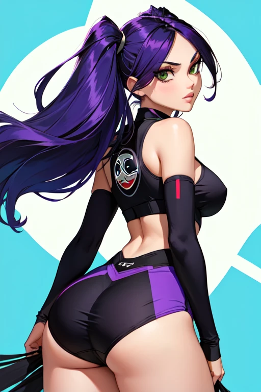 Ravena, tee titans, 1 girl, sexy, raven titans. high qulity, showing the ass, ultra detaild