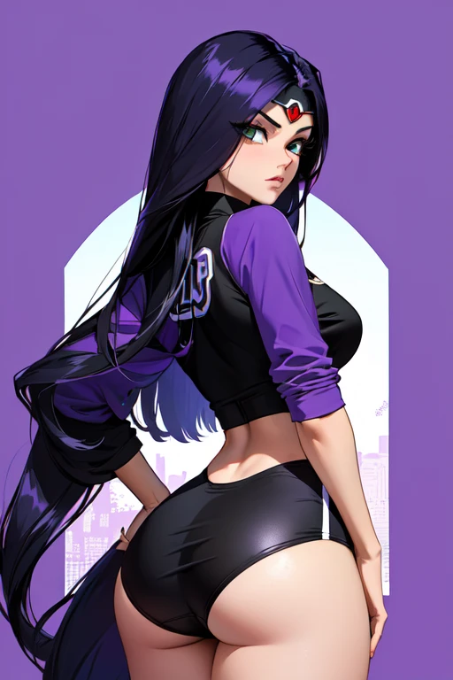 Ravena, tee titans, 1 girl, sexy, raven teen titans. high qulity, showing the ass, ultra detaild