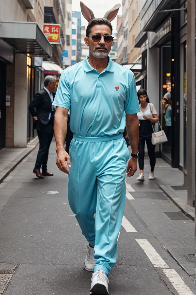 Bunny father walking gel photo AI