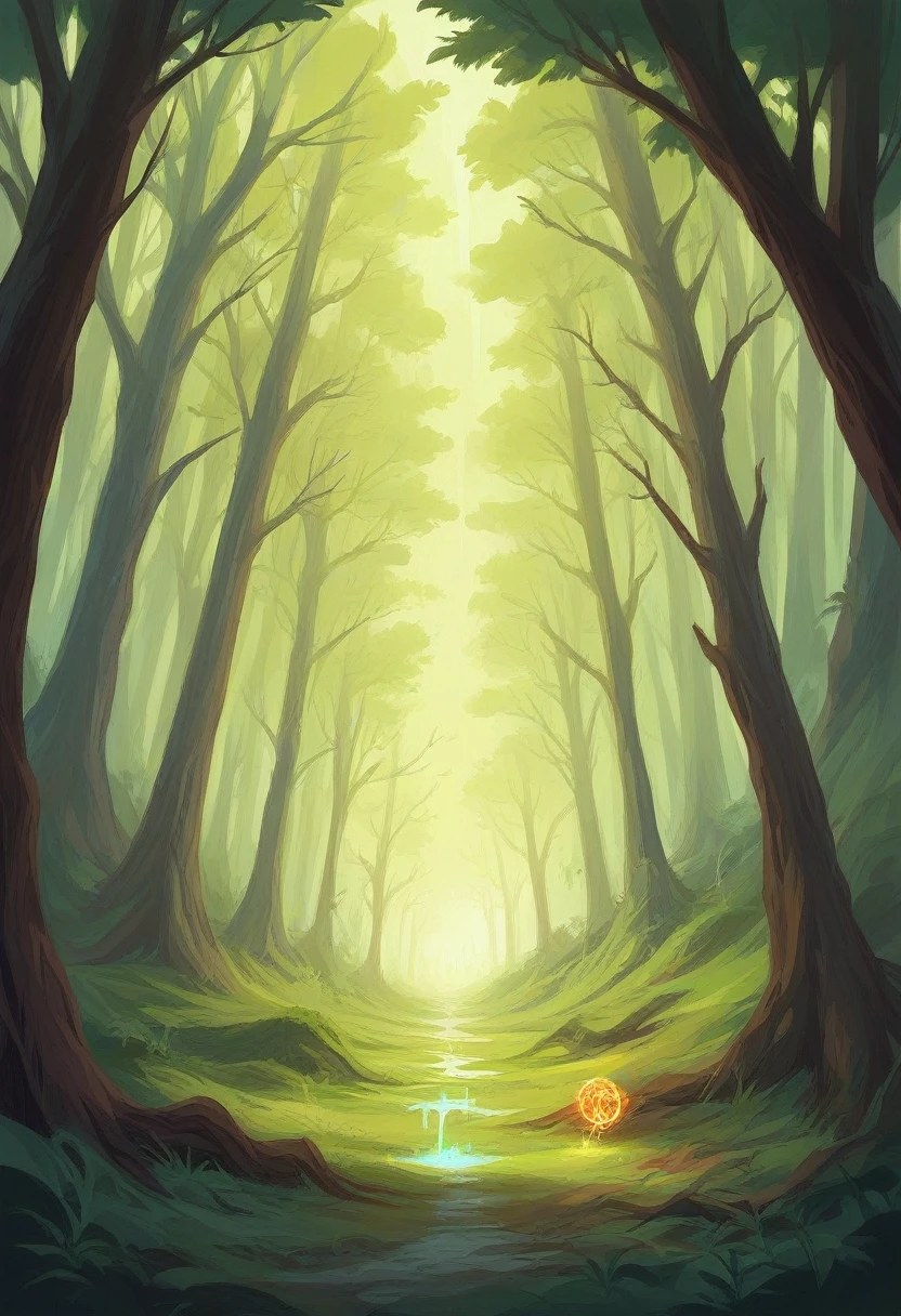 A mesmerizing forest opens into an otherworldly realm covered in opalescent marble. Tall trees with glistening bark cast a soft glow. A golden lattice adds to the enchantment. A divine female figure shrouded in stardust appears, her eyes glowing as she explores the forest's mysteries. Unexplored ecosystems, remnants of magic, and advanced technology create an eerie, exciting, and suspenseful atmosphere.