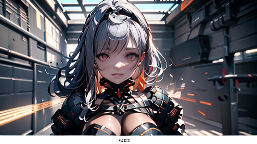 ((Best quality)), ((masterpiece)), (detailed:1.4), 3D, an image of a beautiful cyberpunk female, Yandere , Yandere Face , Trance , Trance Eyes , yameroyandere , constricted pupils , yandere , empty eyes . shaded face , crazy eyes , glowing red eyes , crazy smile , Marian , long silver hair , Black Dress , Red Eyes, Black undercloth, large breasts, HDR (High Dynamic Range),Ray Tracing,NVIDIA RTX,Super-Resolution,Unreal 5,Subsurface scattering,PBR Texturing,Post-processing,Anisotropic Filtering,Depth-of-field,Maximum clarity and sharpness,Multi-layered textures,Albedo and Specular maps,Surface shading,Accurate simulation of light-material interaction,Perfect proportions,Octane Render,Two-tone lighting,Wide aperture,Low ISO,White balance,Rule of thirds,8K RAW,
