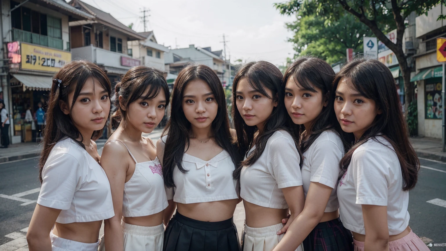 ภาพเต็มตัว,ภาพถ่ายระยะไกล, สาวรัสเชีย,อายุ25ปี, image of a group of girls in outfits posing in front of แม่น้ำ, เปลือยทั้งตัว, หน้าอกขนาดใหญ่, hove, twice, trending on cgstation, fairycore, nightcore, fanart, seifuku, wallpaper - 1 0 2 4, , in girls generation, ddlc, 8k)), loliblank