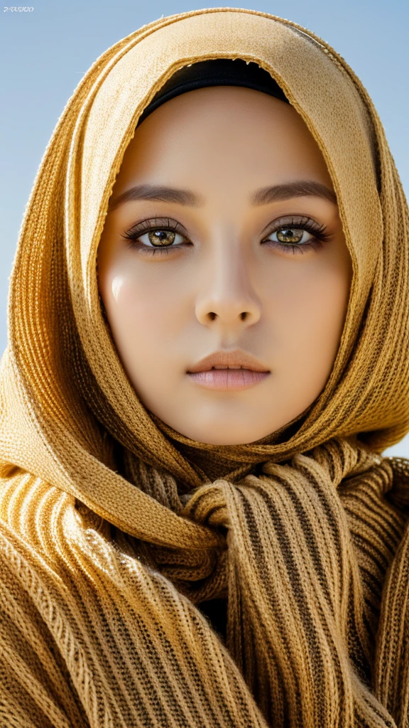 (masterpiece:1.3), (8k, photorealistic, RAW photo, best quality: 1.4), (Hijab girl), beautiful face, (realistic face), black and white hijab wearing, realistic eyes, beautiful detailed eyes, (realistic skin), beautiful skin, (sweater), absurdres, attractive, ultra high res, ultra realistic, highly detailed, golden ratio