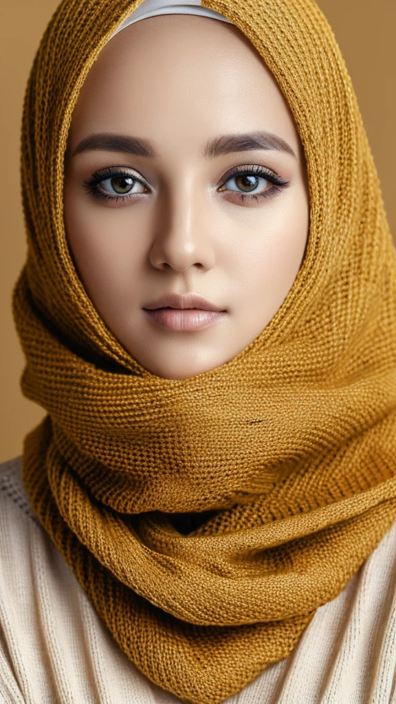 (masterpiece:1.3), (8k, photorealistic, RAW photo, best quality: 1.4), (Hijab girl), beautiful face, (realistic face), black and white hijab wearing, realistic eyes, beautiful detailed eyes, (realistic skin), beautiful skin, (sweater), absurdres, attractive, ultra high res, ultra realistic, highly detailed, golden ratio