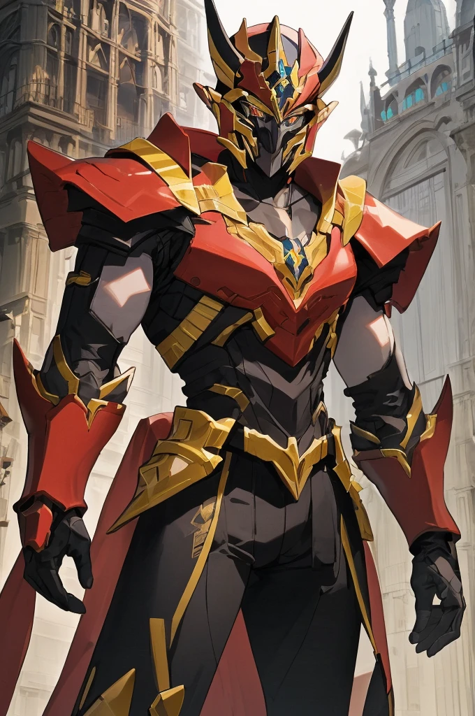 high resolution、masterpiece、Fantasy anime world、middle East、Brave（male）good looking、and the Golem User、Young Beard、and the Wizard、and a golem like Megazord