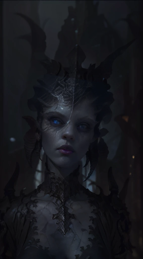 unreal engine:1.4,uhd,The best quality:1.4, fotorRealist:1.4, skin texture:1.4, masterpiece:1.8,(((beautiful woman Aesthetic horror,blue fire, portrait,beautiful detailed eyes,beautiful detailed lips,long eyeslashes,Dark shadows,deep look,macabre beauty,grotesque elegance))),(dynamic pose:1.0),ashamed,(centered,scale to fit dimensions,rule of thirds) surreal landscape,Nightmare visions,Psychological torment,Madness and beauty,Horror sublime,Obsidian Abyss,Forbidden secrets,Cryptic whispers,Hallucinatory dreams,blue background,(The best quality,4K,8K,High Resolutions,masterpiece:1.2),ultra detailed,(realist,fotorRealist,fotorRealist:1.37), looking at the camera