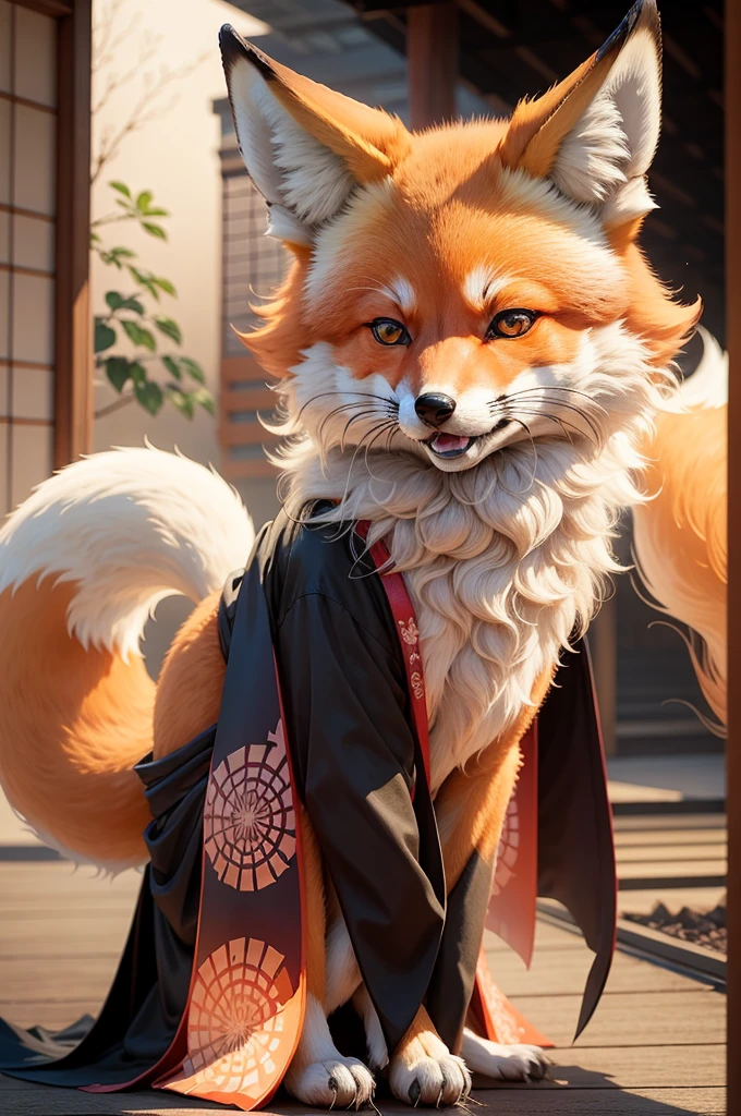 a nine-tailed kitsune (Japanese fox)