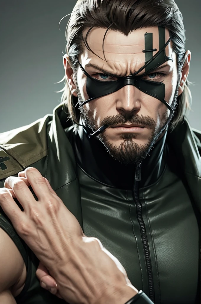 Metal gear Big Boss in Jojo anime art style