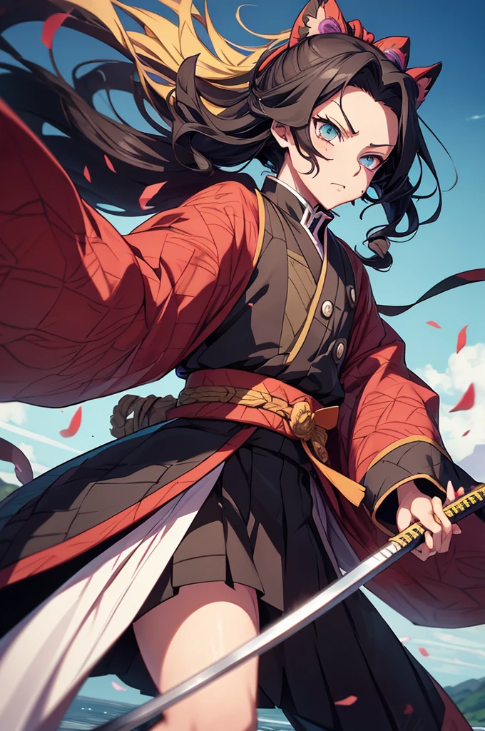 kimetsu no yaiba, Lion's breath, katana, man, anime, ultra HD, 4K, super detailed