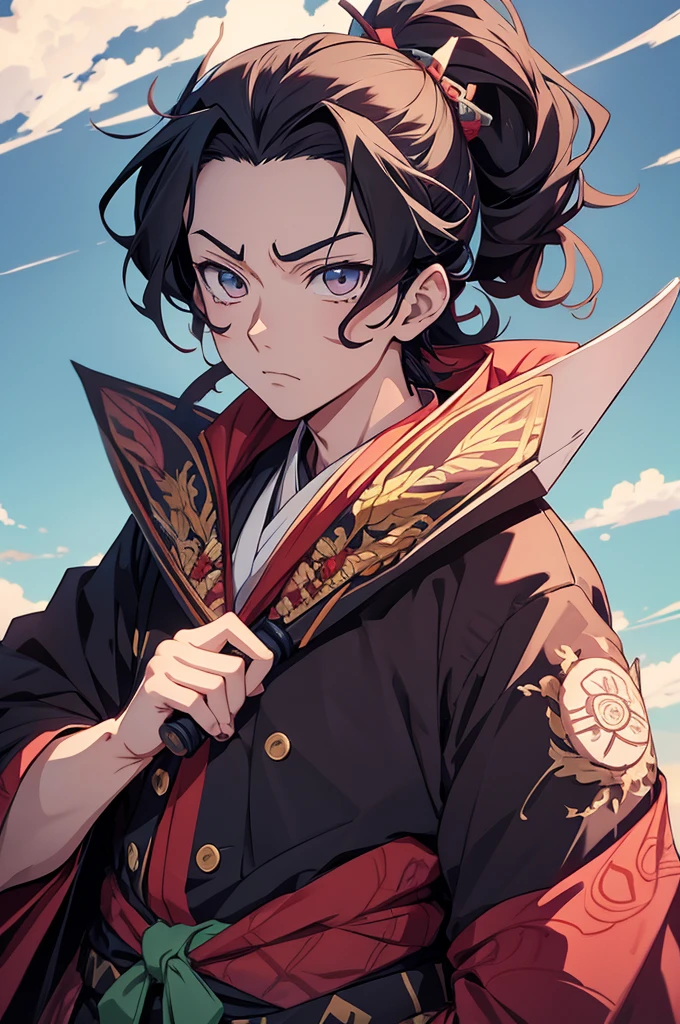 kimetsu no yaiba, Lion's breath, katana, man, anime, ultra HD, 4K, super detailed