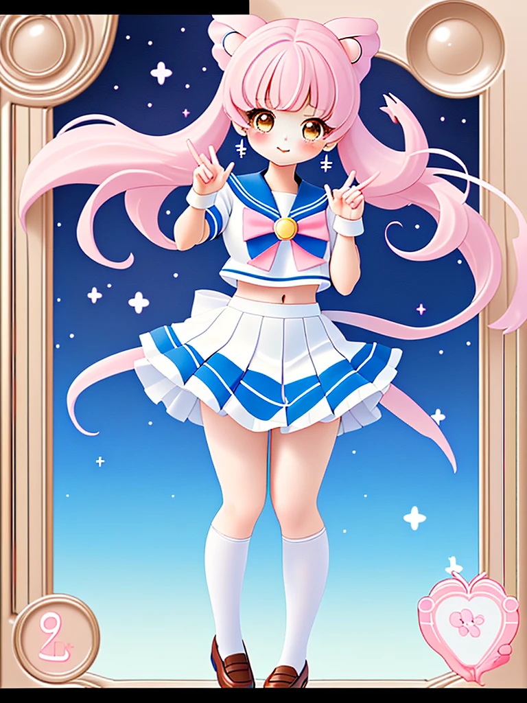 Colorful sailor uniform like a magical girl、A beautiful girl、Delicate painting、exy