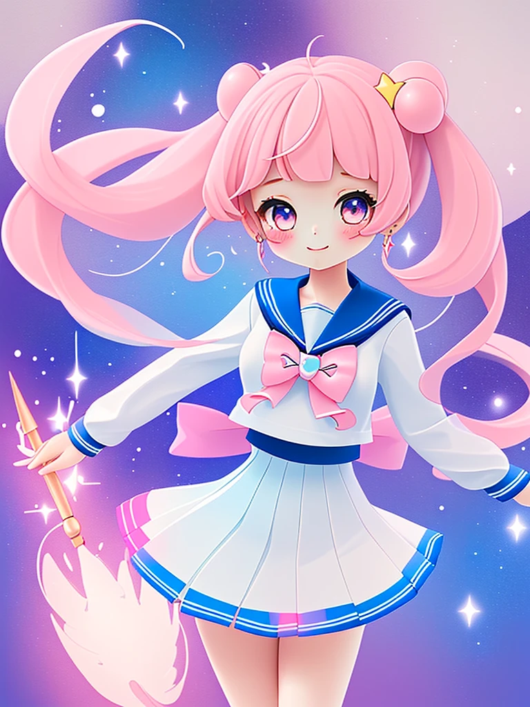 Colorful sailor uniform like a magical girl、A beautiful girl、Delicate painting、exy