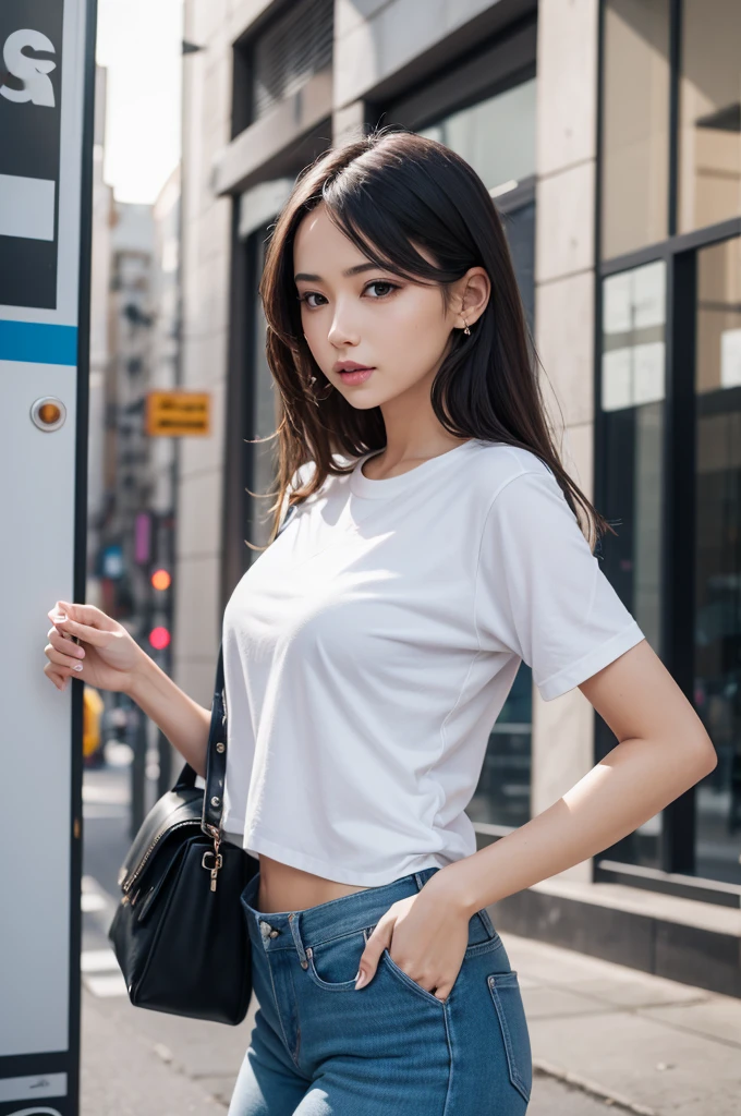 Create a woman showing her cool