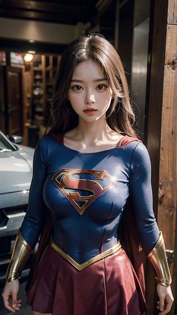 Woman body set big breasts, Supergirl costume dress