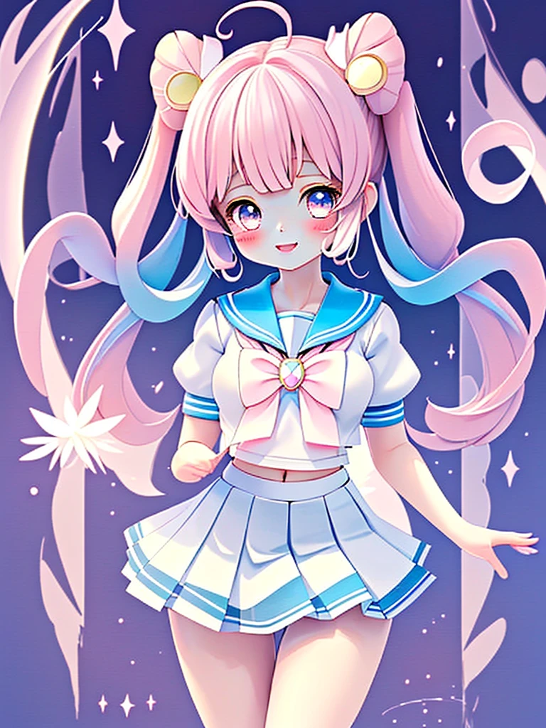 Colorful sailor uniform like a magical girl、A beautiful girl、Delicate painting、exy