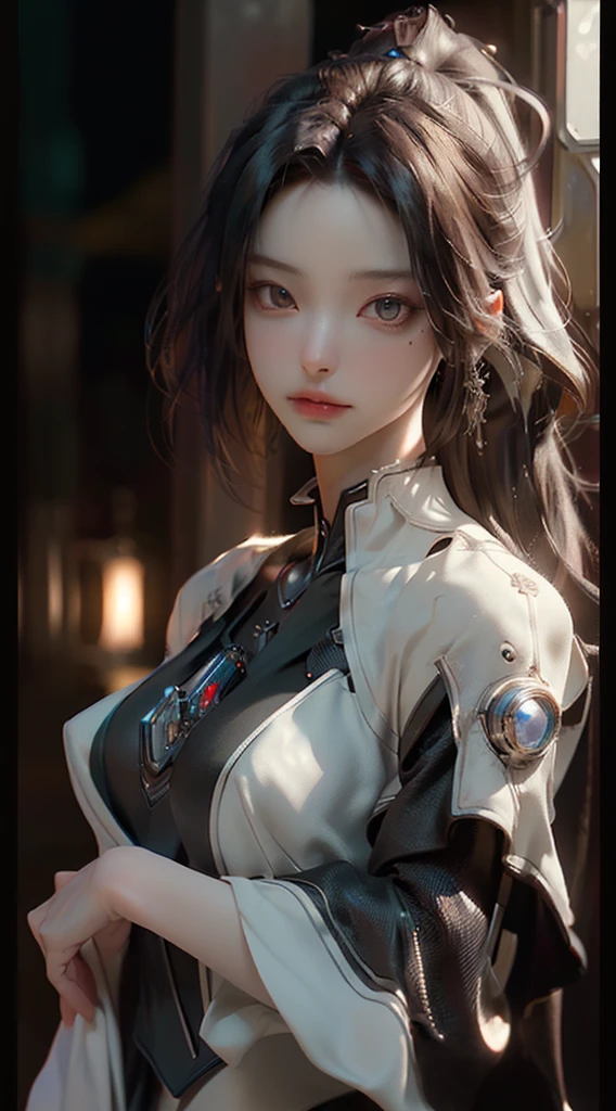 ((Best quality)), ((masterpiece)), (detailed: 1.4), 3D, an image of a beautiful cyberpunk woman, Night metropolis background, HDR (High Dynamic Range),Ray Tracing,NVIDIA RTX,Super-Resolution,Unreal 5,Subsurface dispersion, PBR texture, Post-processing, Anisotropic filtering, Depth of field, Maximum clarity and sharpness, Multilayer textures, Albedo and specular maps, Surface shading, Accurate simulation of light-material interaction, Perfect proportions,  Octane Render, Two-Tone Lighting,Wide Aperture,Low ISO,White Balance,Rule of Thirds,8K RAW,