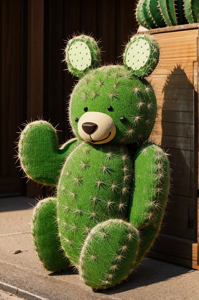 An animated cactus bear