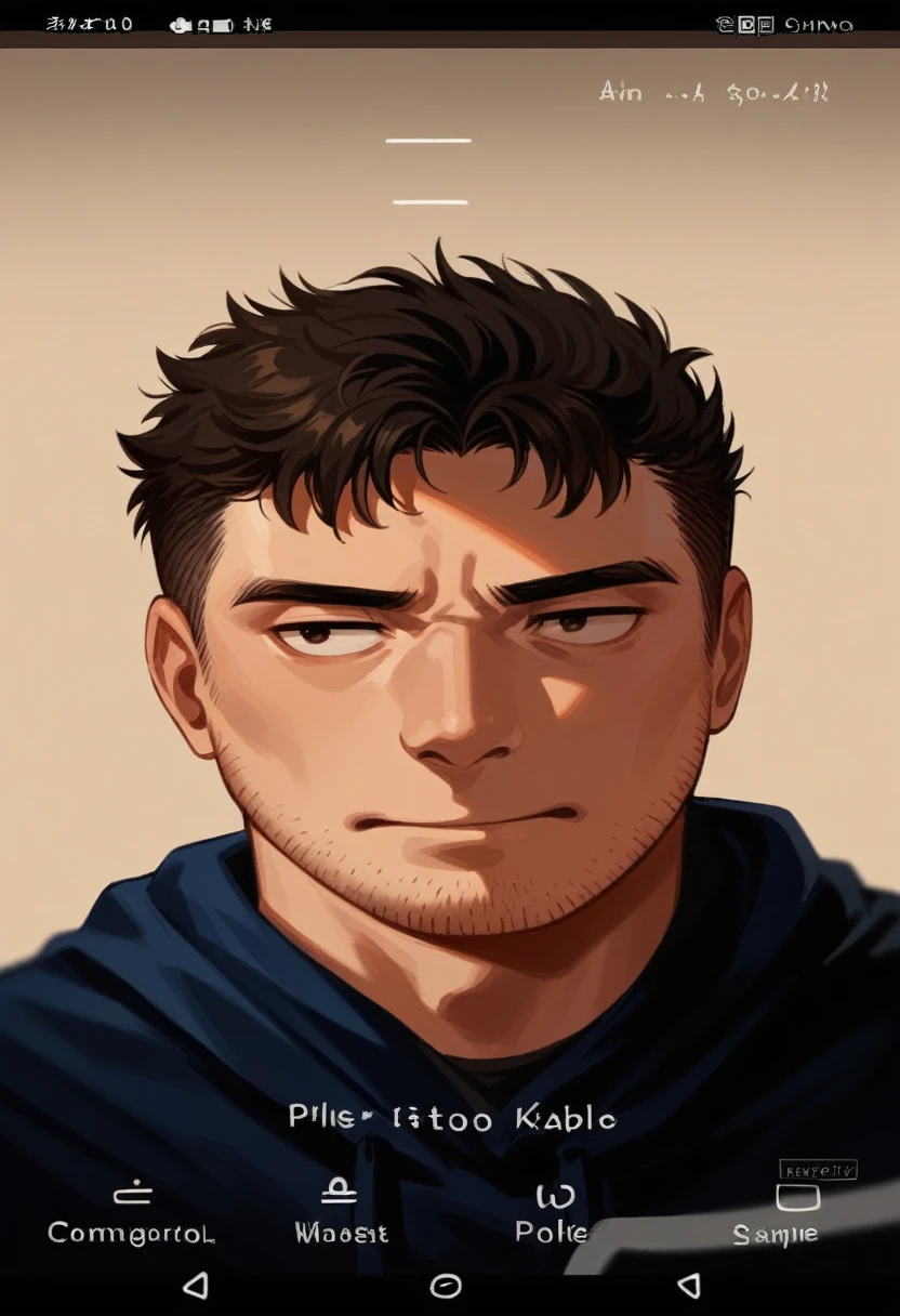 Arafed man with a blue hoodie and a camera., profile headshot, around 19 years, young adult male, christian orrillo, headshot, with slight stubble, short stubble, taken in the early 2020s, 23 years, 24 years old, andres gonzalez, half body headshot, full face portrait