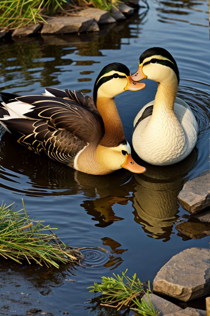 Two ducks in love animated version