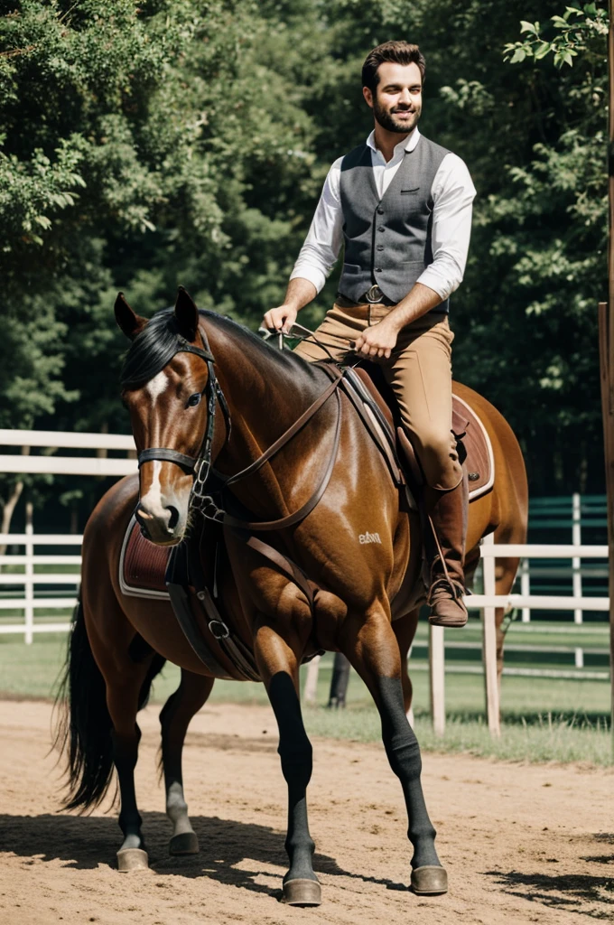 Create a person riding a horse