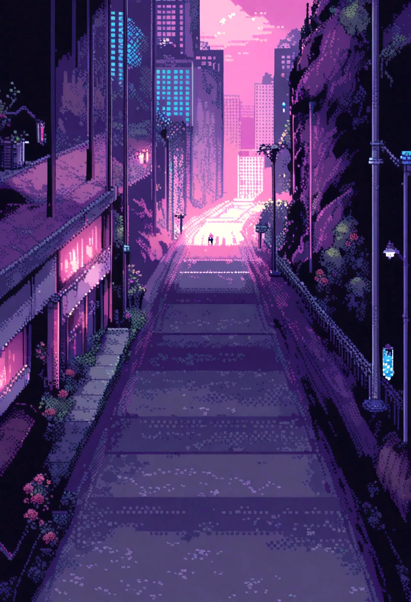 pixel art zombie apocalypse city background