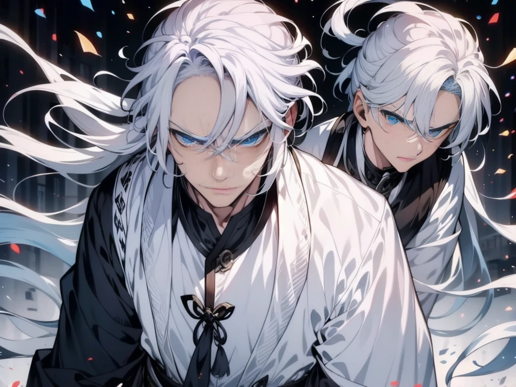 An old man with white hair,Panic,Keep your eyes open