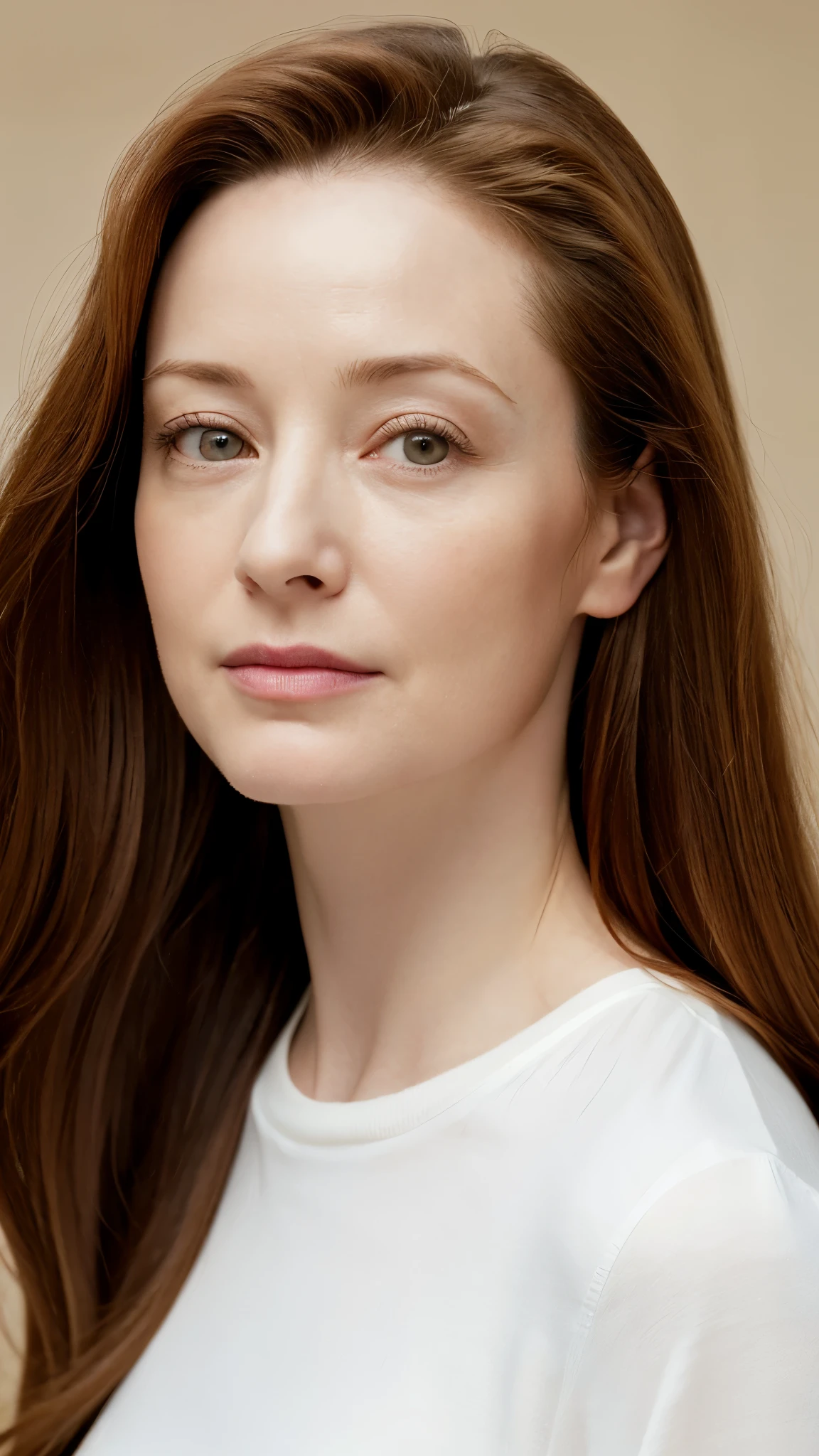 Full shot portrait , RAW, A woman,37 years old , ( SFW),looking to the camera, [ great detail: ( eyes :Miranda Otto),( Eyelids : vesper lynd),(between eyebrows:vesper lynd),(Eyebrows : Vesper lynd),(forehead: vesper lynd),(nose:Miranda Otto),(boca: Miranda Otto),(jawline: Miranda Otto), ( jaw angle: Vesper lynd) ,( breasts: Vesper lynd),(legs : vesper lynd), white T-shirt ,handmade wool hat for women