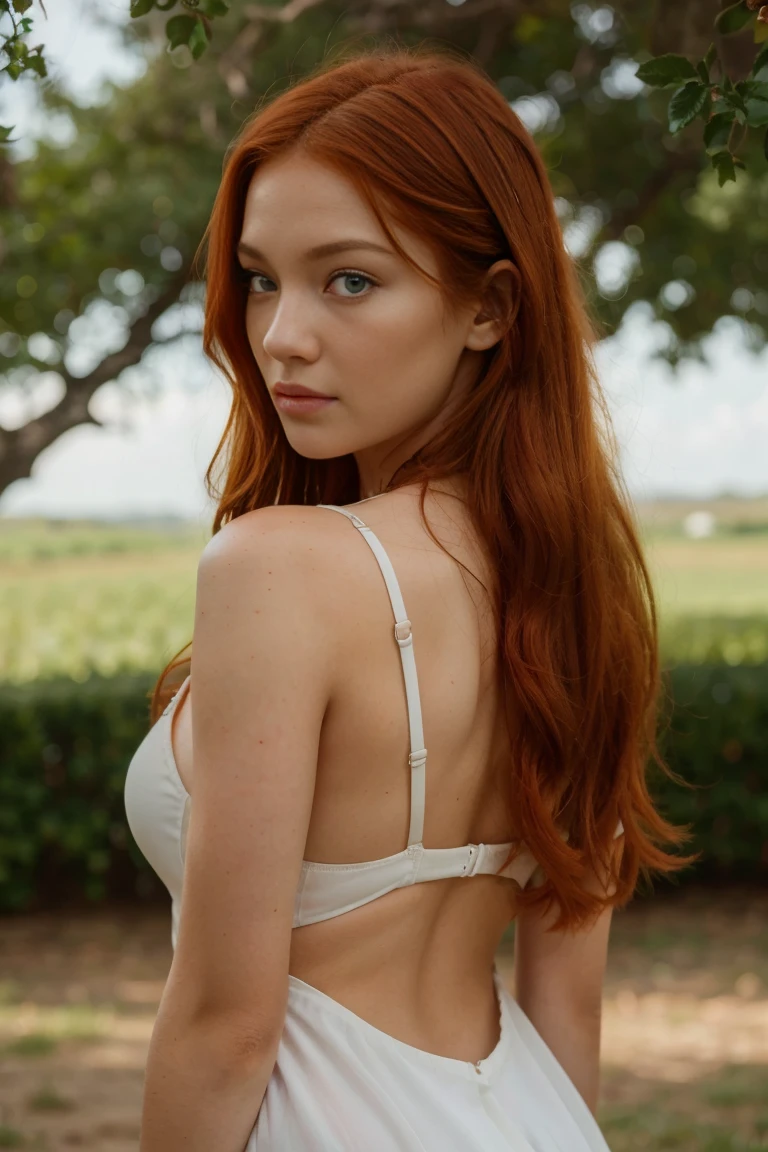white dress lying in the grass,dress,white dress,lying,grass,beach,back view,common outfit,back view,suspicious glance,distrustful gaze,skeptical look,accusatory stare,blaming gaze,Asian eyes,Slanted eyes,Narrow eyes,Squinted eyes,Almond-shaped eyes,Orientally-shaped eyes,lord of the ring,elf,arwen,leg spread,sulphurous,lascivious, torrid, (bella hadid:1.1),look towards the viewer,beautiful detailed face,beautiful detailed body,long red hair,ginger, red head ginger,long red-haired girl with green eyes,realistic photo,highres,ultra-detailed,photorealistic,vivid colors,bokeh, concept artists,green eyes, long red hair,ginger,red head ginger,best quality, 4k, 8k, highres,masterpiece:1.2, ultra-detailed,realistic, photorealistic, photo-realistic:1.37, girl with green eyes and long red hair, stylish makeup, perfect lighting, glamorous pose, a close up of a woman with red hair, with red hair and green eyes, red head, red hair, she has red hair, red girl, red hair girl, with red hair, red hair and attractive features, brilliantly colored, red hair goddess, red hair girl