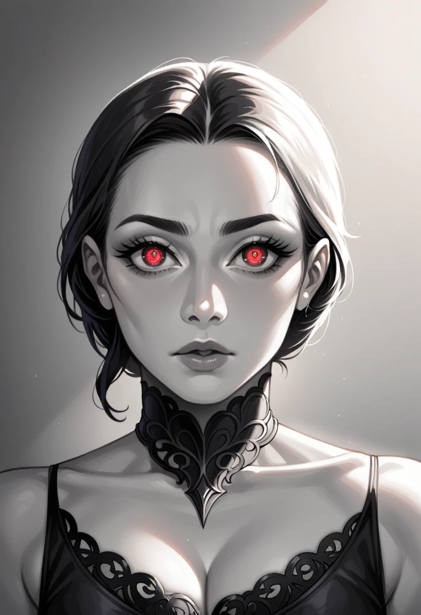 a gothic male bard, black and red detailed clothing, beautiful detailed eyes, beautiful detailed lips, extremely detailed face, long eyelashes, dramatic lighting, moody atmosphere, cinematic lighting, dark fantasy, digital art, concept art, highly detailed, 8k, photorealistic, masterpiece