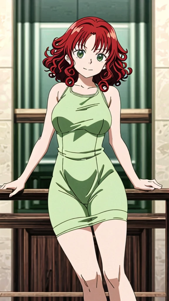 1 girl, red curly hair, with green eyes, anime one piece
